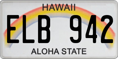 HI license plate ELB942