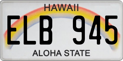 HI license plate ELB945
