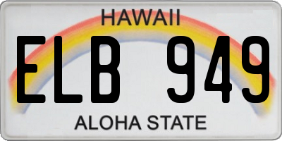 HI license plate ELB949