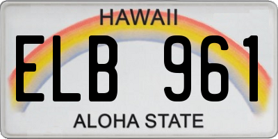 HI license plate ELB961