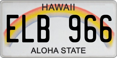 HI license plate ELB966