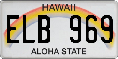 HI license plate ELB969