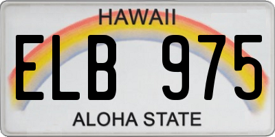HI license plate ELB975