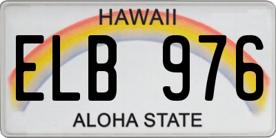 HI license plate ELB976