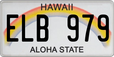 HI license plate ELB979