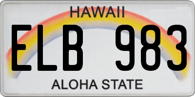 HI license plate ELB983