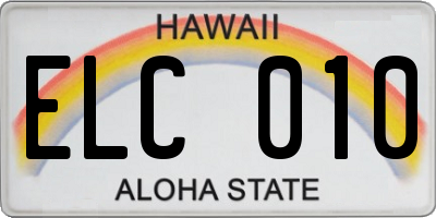 HI license plate ELC010