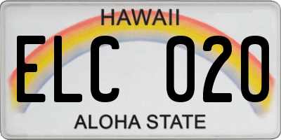 HI license plate ELC020