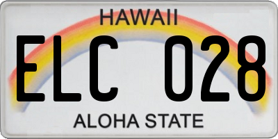 HI license plate ELC028