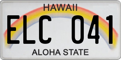 HI license plate ELC041