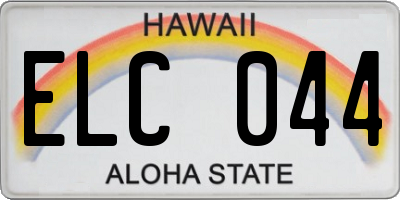 HI license plate ELC044