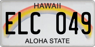 HI license plate ELC049