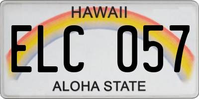 HI license plate ELC057