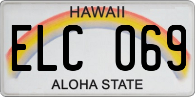 HI license plate ELC069