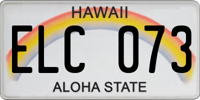 HI license plate ELC073