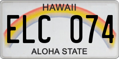 HI license plate ELC074