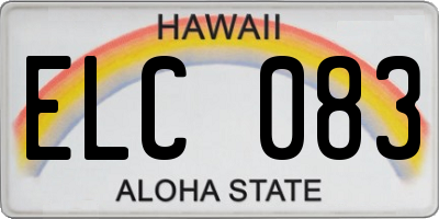 HI license plate ELC083