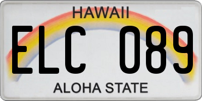 HI license plate ELC089