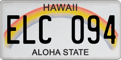 HI license plate ELC094