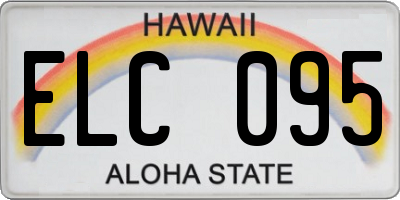 HI license plate ELC095