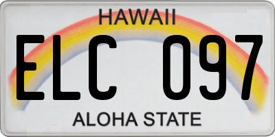 HI license plate ELC097