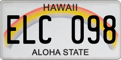 HI license plate ELC098
