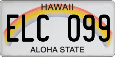 HI license plate ELC099