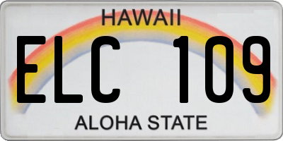 HI license plate ELC109