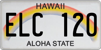 HI license plate ELC120