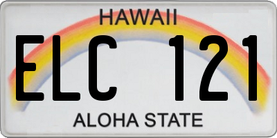 HI license plate ELC121