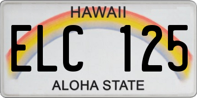 HI license plate ELC125