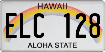 HI license plate ELC128