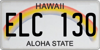 HI license plate ELC130