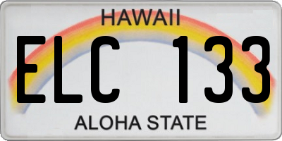HI license plate ELC133