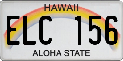 HI license plate ELC156
