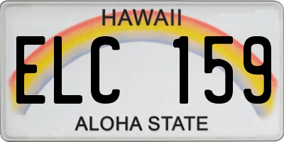 HI license plate ELC159