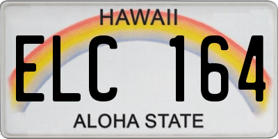 HI license plate ELC164