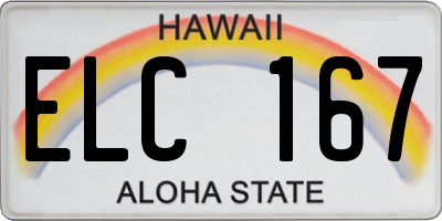 HI license plate ELC167