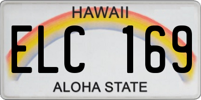 HI license plate ELC169