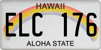 HI license plate ELC176