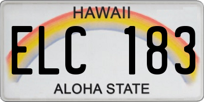 HI license plate ELC183