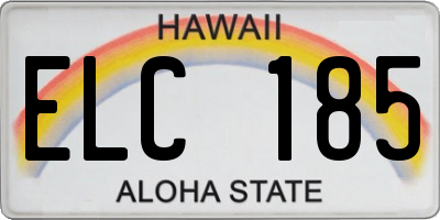 HI license plate ELC185