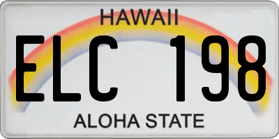 HI license plate ELC198