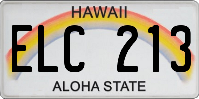 HI license plate ELC213