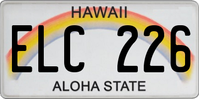HI license plate ELC226