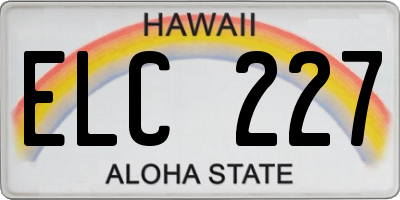 HI license plate ELC227