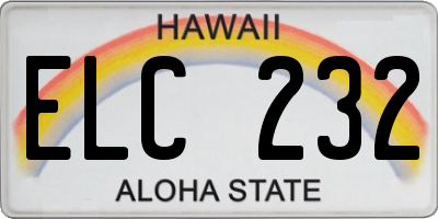 HI license plate ELC232