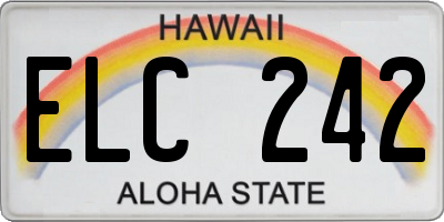 HI license plate ELC242