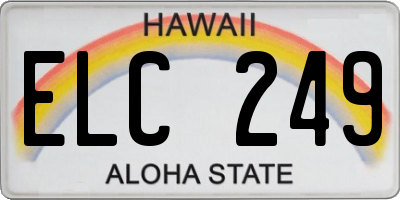 HI license plate ELC249