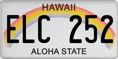 HI license plate ELC252